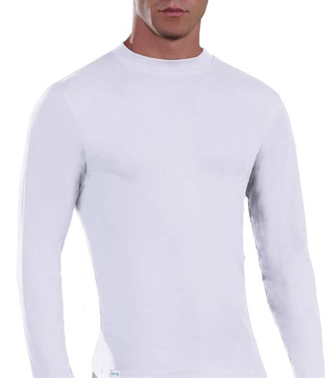 Men Underwear Long Sleeve Crew Neck Color White Size Xs