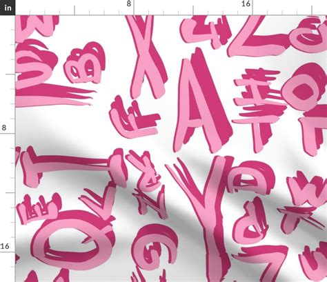 ABC Hot Pink Playtime Coordinate Fabric Spoonflower
