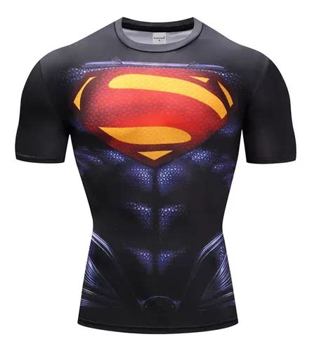 Playera Compresi N Gym Licra S Per H Roes Superman Mixed