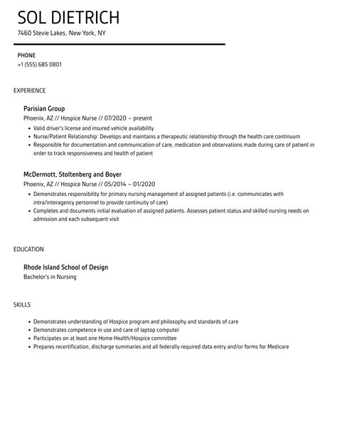 Hospice Nurse Resume Samples Velvet Jobs