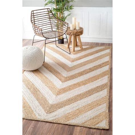 Nuloom Alexa Eco Natural Fiber Braided Reversible Chevron Jute Rug