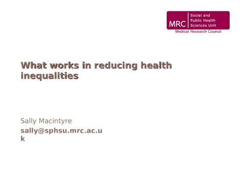 Ppt What Works In Reducing Health Inequalities Dokumentips