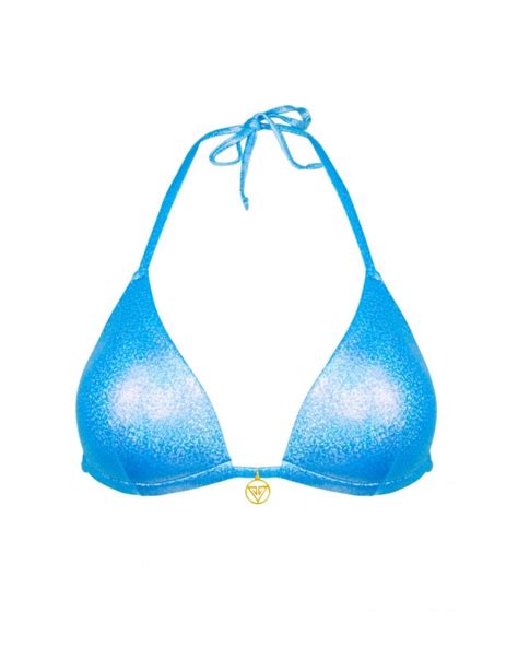 Blue Push Up Triangle Bikini Top L Vivien Vance