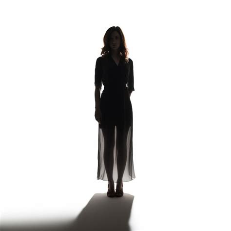 Premium Photo Arafed Woman In A Black Dress Standing In A Shadow