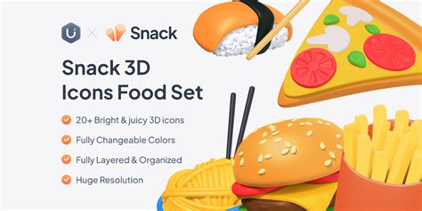 Snack 3d Icons Food Set Figma