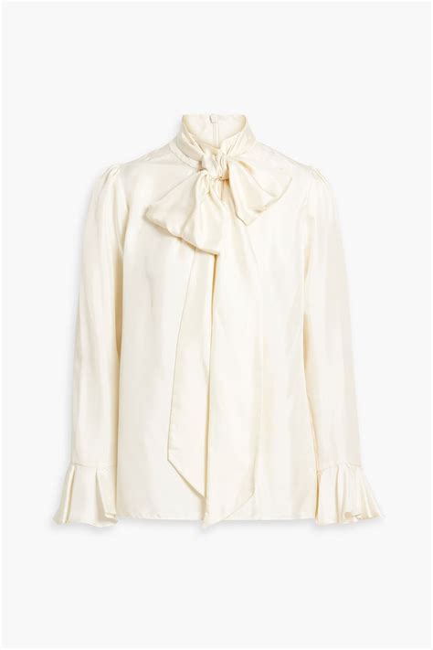Zimmermann Pussy Bow Silk Satin Blouse The Outnet