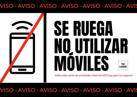 Carteles De Prohibido El Uso De M Vil Editables