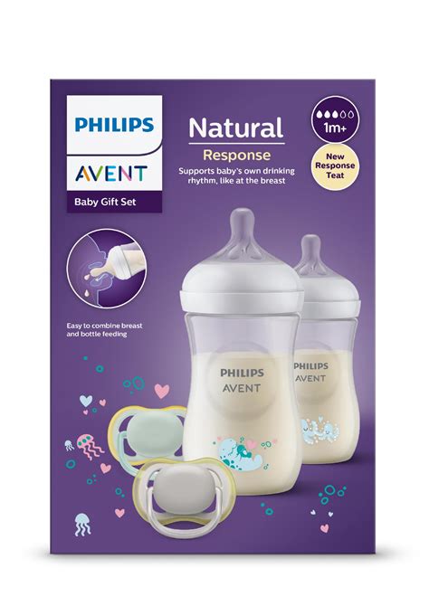 Philips Avent Natural Response Gavesett Tåteflaske Og Narresmokk 1sett