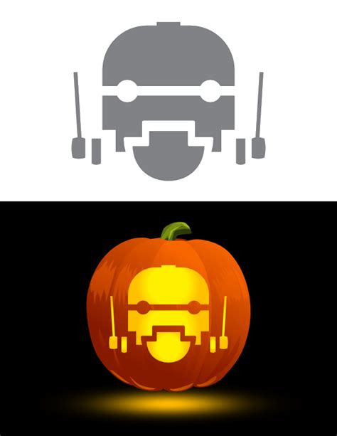 Printable Robot Head Pumpkin Stencil