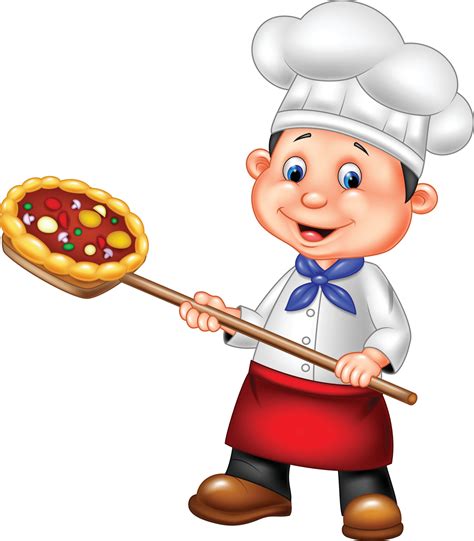 Cartoon Chef Holding Pizza Vector Art At Vecteezy