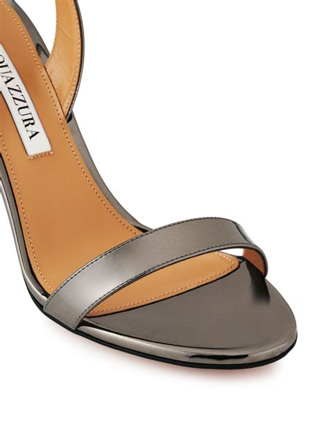 Aquazzura So Nude Mm Patent Leather Sandals Black Farfetch