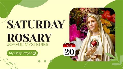 Today Holy Rosary Joyful Mysteries Rosary Saturday August