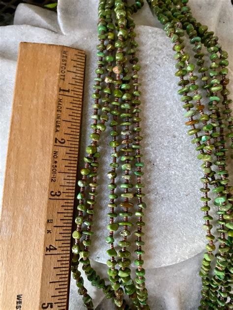 Beautiful Native American Multi Strand Green Gaspeite Heishi Etsy