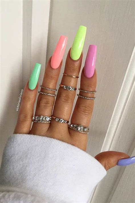 23 Cute Multi Colored Nails To Copy This Summer StayGlam