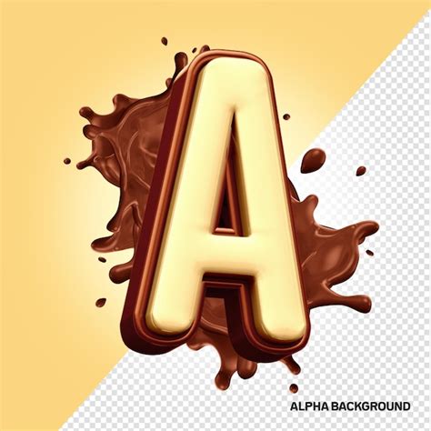 Letra A Do Alfabeto De Chocolate 3d PSD Premium