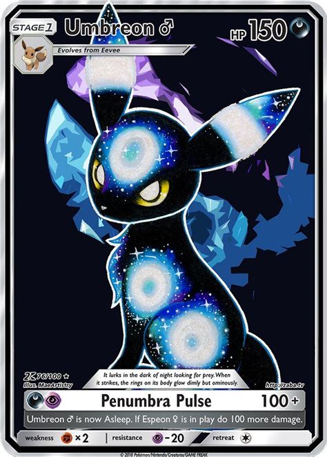 Umbreon Male Custom Pokemon Card Pokemon Cards Pokemon Umbreon