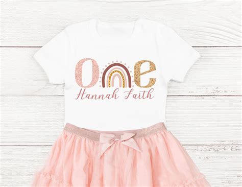 Rainbow First Birthday Personalized Onesie Boho Rainbow First Birthday