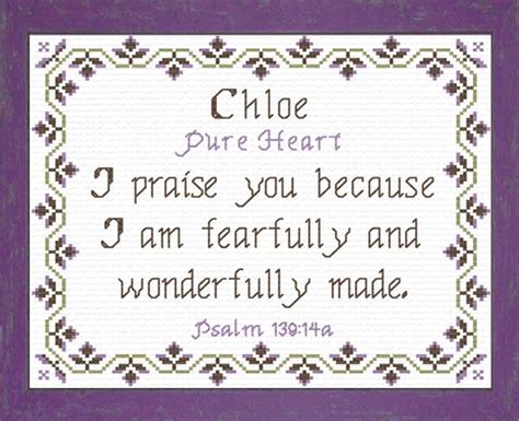 Chloe Name Blessings Personalized Cross Stitch Design From Joyful