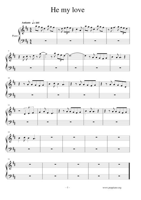 ★ 請給我摘星星 插曲 前奏 He My Love Sheet Music Pdf Free Score Download