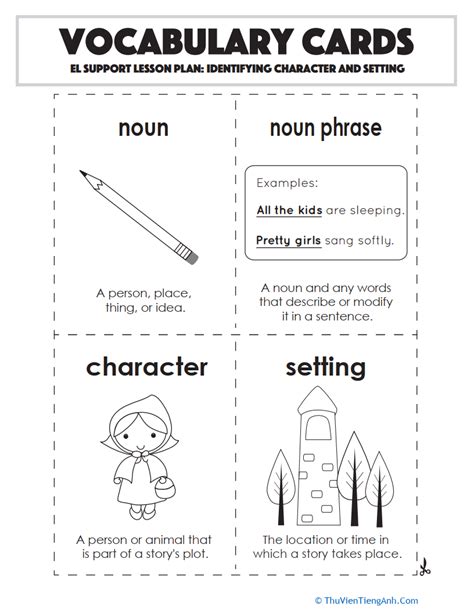 Vocabulary Cards Identifying Character And Setting Thư Viện Tiếng Anh