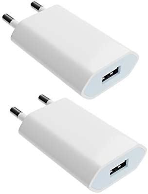 2 Pack USB Mural Chargeur Secteur 5V 1A Adaptateur Universel Prise