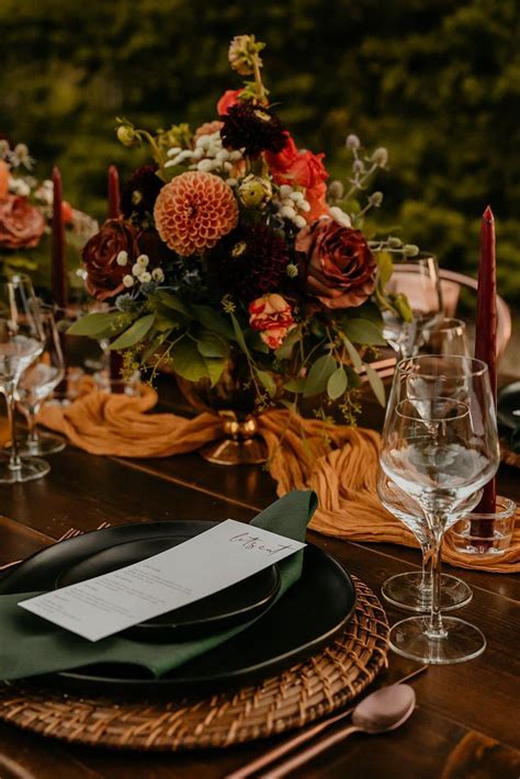 Jewel Toned Wedding Inspiration Wedding Centerpiece Decor Fall