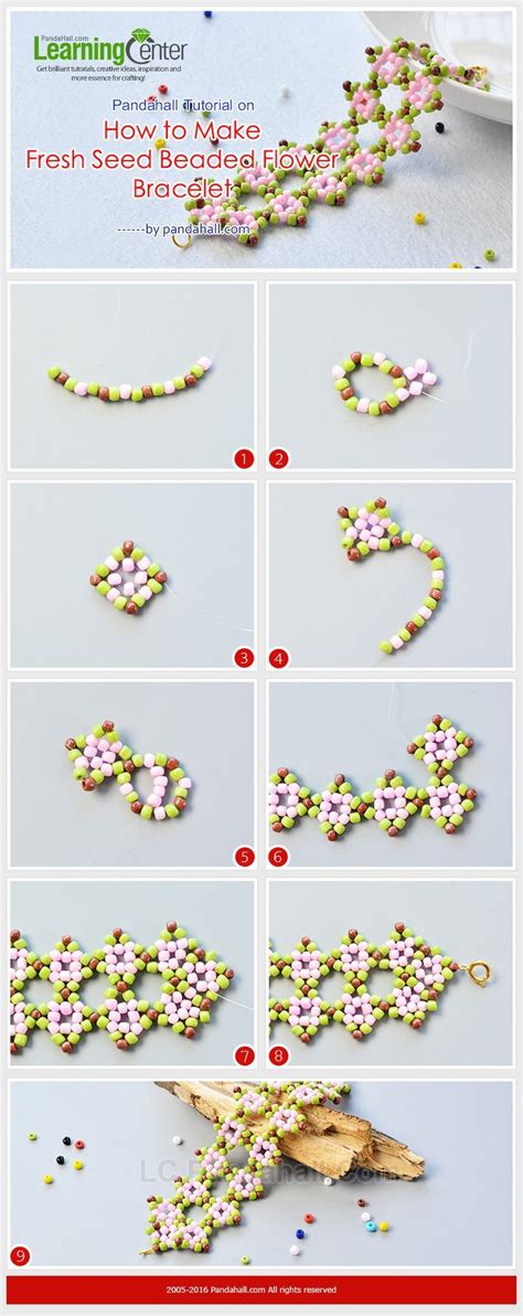 Pandahall Tutorial On How To Make Fresh Seed Beaded Flower Bracelet