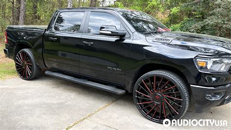 2019 Ram 1500 On 28 Lexani Wheels Wraith Xl Gloss Black With Custom Red Accents Gallery