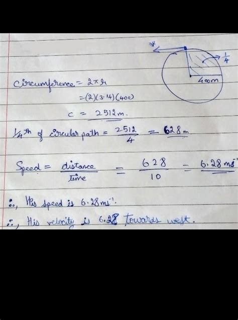 A Boy Is Travelling Along A Circular Path Of Radius M He Covers