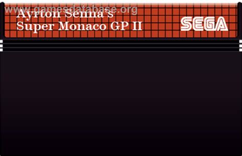 Ayrton Senna S Super Monaco GP 2 Sega Master System Artwork Cartridge