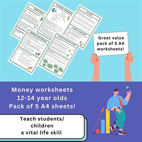 printable money  finance worksheets  pack    sheets