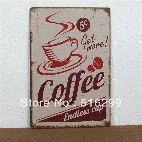 Mike86 Get More Coffee Metal Signs Art Wall Decor House Cafe Bar