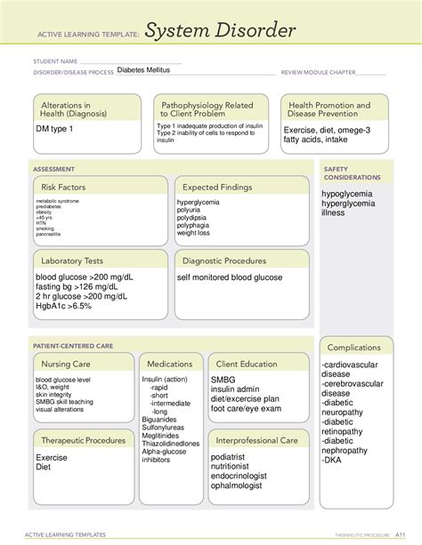 ati system disorder template diabetes mellitus