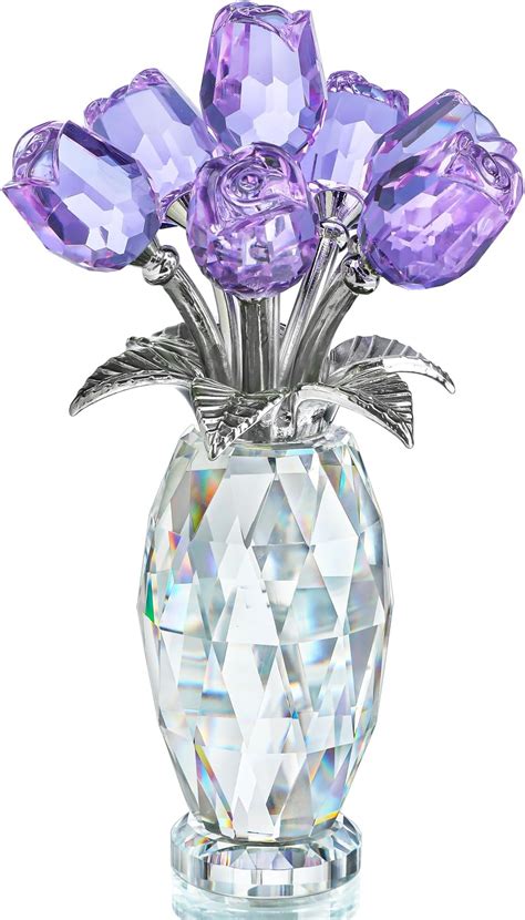 H D HYALINE DORA Crystal Rose Flower Figurine Dreams Ornament In A