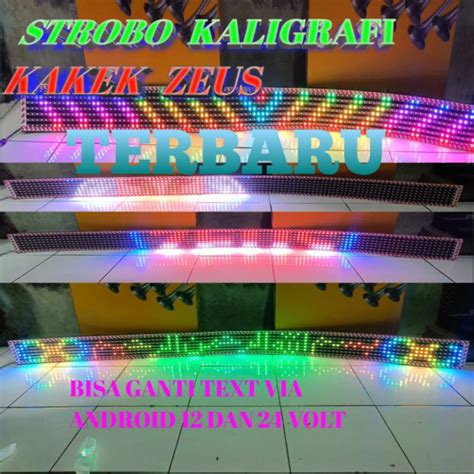 Jual Led Strobo Variasi Mobil Running Text Kaligrafi Kakek Zeus Baris