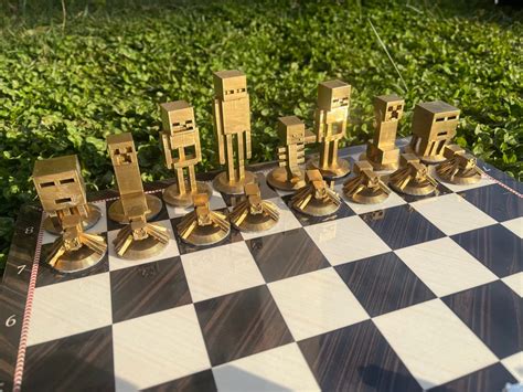 Minecraft Chess Set W Minecraft Pieces With Board Handmade 3D Chess Set