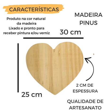 Tabua Para Frios Formato Cora O X Cm Madeira Mesa Posta