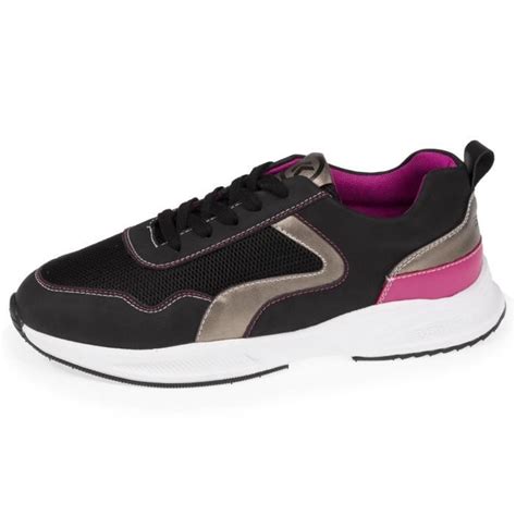 Baskets sport noir femme ISOTONER Plat Lacets Synthétique Noir