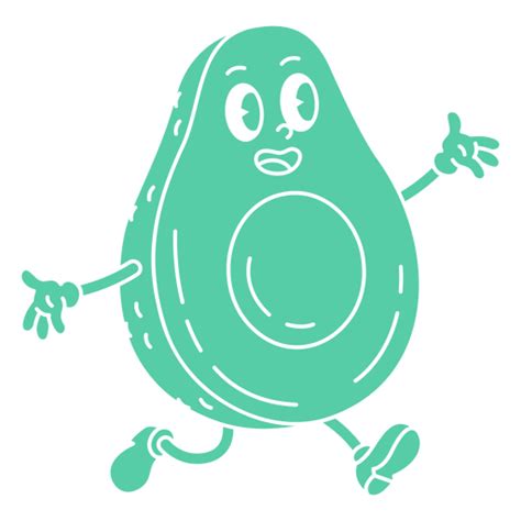 Diseño Png Y Svg De Aguacate Verde De Dibujos Animados Corriendo Para