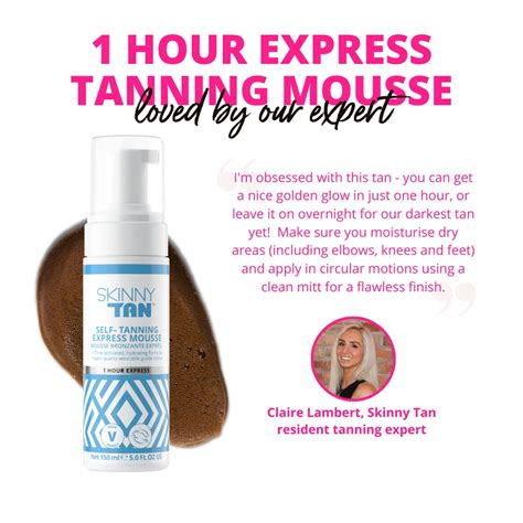 1 Hour Express Self Tan Mousse Skinny Tan Uk Skinny Tan Uk