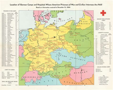 Location Of German Camps And Hospitals Where American Prisoners Of War