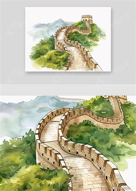 国庆节长城元素插画图片下载红动中国