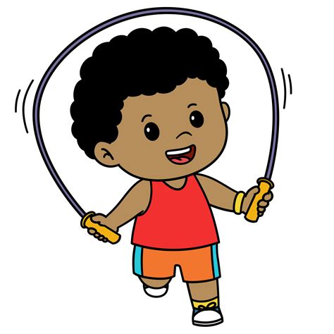 Happy Kid Boy Playing Jump Rope Isolated Free Png 24655956 Png