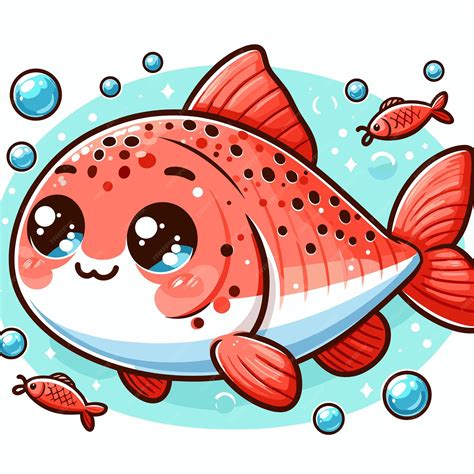 Premium Vector Cute Fish Vector On White Background