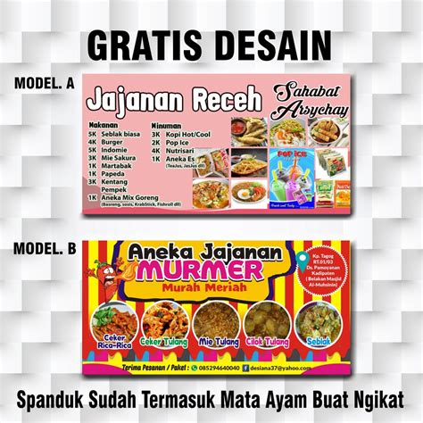 Jual Cetak Spanduk Banner Jajanan Cemilan Warung Jajanan Anak