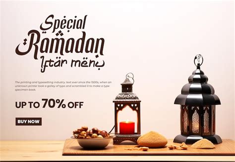 Spezielles Ramadan Kareem Food Menu Banner Vorlage Design Hintergrund