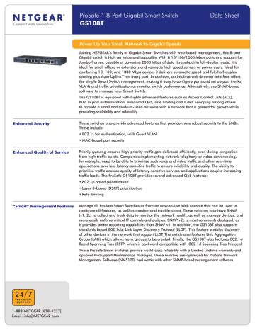 Netgear ProSafe GS108 Datasheet | Manualzz