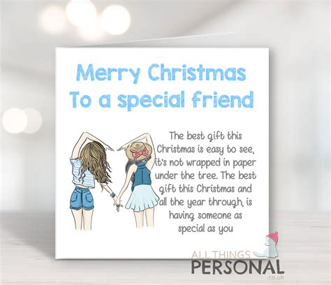 Christmas Card for Friend Special BFF Best Friends Bestie Colleague ...