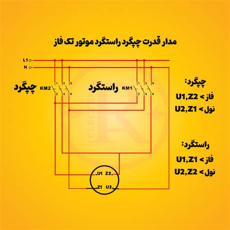 مدار فرمان چپ‌ گرد راست‌ گرد راه اندازی موتور چپگرد راستگرد راد الکتریک