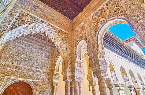 Details Of Patio Of Gilded Room Nasrid Palace Alhambra Granada